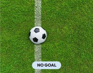 Football on the goal line